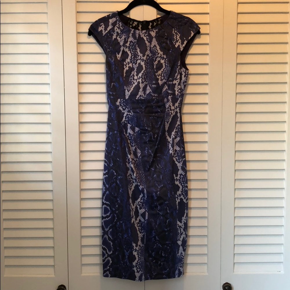Karen Millen blue snakeskin dress